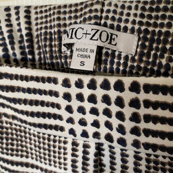 Nic+Zoe Modern Plaid Pants Pull-On Brown‎ & Ivory Straight Leg Women's Small - Picture 5 of 9